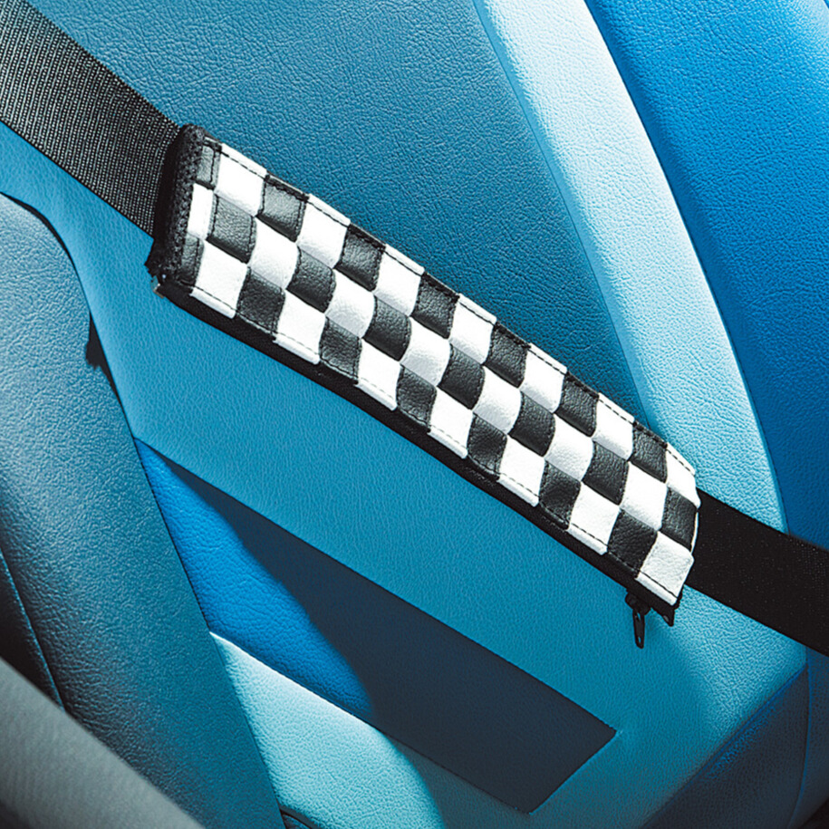 CABANA シートベルトパッド チェッカー×ホワイト×ブラック