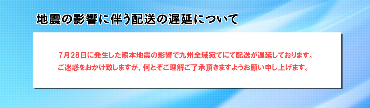 地震の影響に伴う配送の遅延について